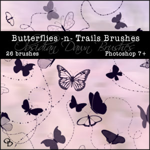 Free Photoshop Brushes From Stephanie - Butterflies & Trails