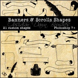 Banners And Scrolls Photoshop Shapes