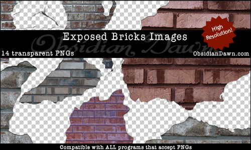 Exposed Brick Transparent PNGs Images - From Obsidian Dawn