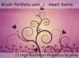Heart Swirls - Free Photoshop Brushes