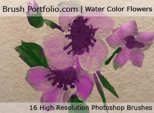 Bamboo Trees And Water Color Flowers - Free Photoshop Brushes