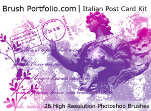 Free Vintage Italian Post Card Photoshop Brushes