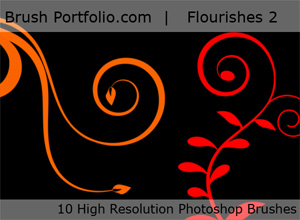 Free Flourish Photoshop Brushes From BrushPortfolio.com