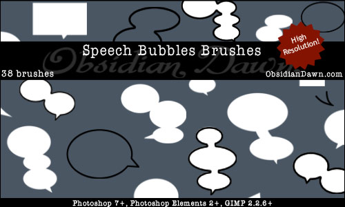 Free Speech Bubbles Photoshop Brushes From Obsidian Dawn