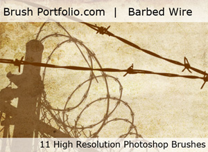 new set of free Barbed Wire Photoshop brushes
