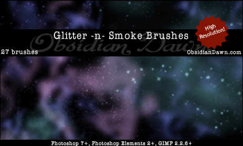 Free Photoshop Brushes - Glitter And Smoke Brushes