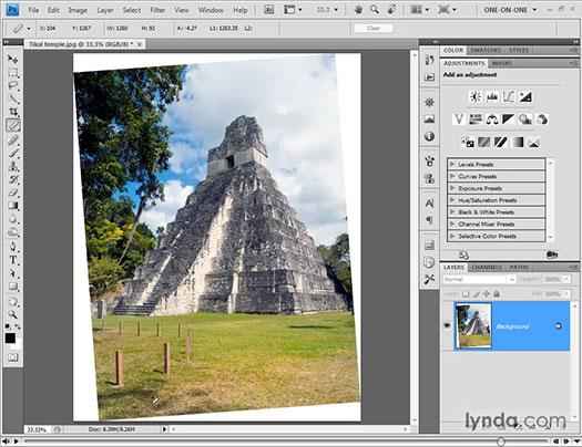 Straightening An Image With The Ruler Tool - Photoshop Video Tutorial