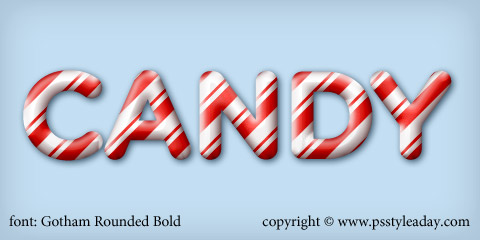Free Photoshop Style - Candy Cane - Christams, Holiday Style
