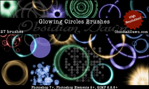 Free Glowing Circles Photoshop Brushes From Obsidian Dawn