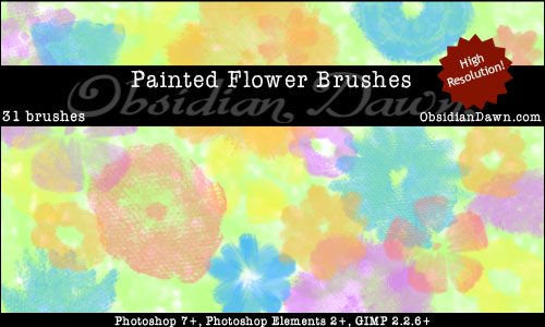 Painted Flowers - Free Photoshop Brushes