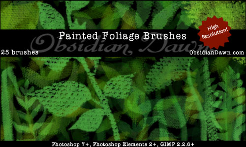 Painted Foliage - Free Photoshop Brushes
