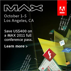 Save US$400 On Adobe MAX 2011 - Adobe Special Offer