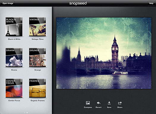 Snapseed Photo App From Nik Software - Image Editing On The iPad With Photo Enhancing Filters And Tools