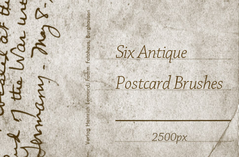 Six Free Antique Postcard Photoshop Brushes