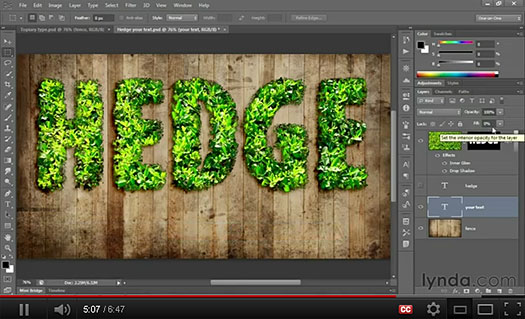 Photoshop HD Video Tutorial - How To Create Leafy Letters In Photoshop