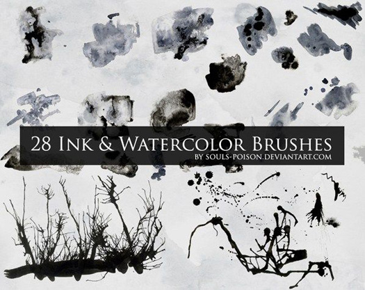 Ink And Watercolor Brush Set - 28 Free Brushes