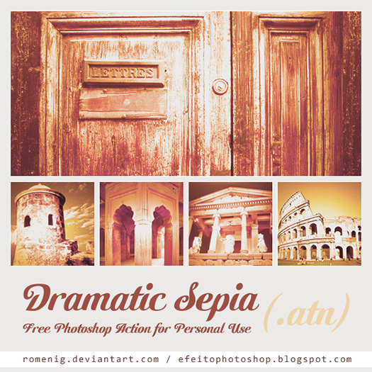 Download this free Dramatic Sepia Photoshop Action and have fun with the effects