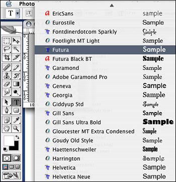 use downloaded fonts for mac in photoshop